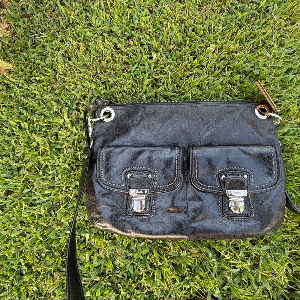 Coach Poppy Hippie Black Leather Shoulder/Crossbody